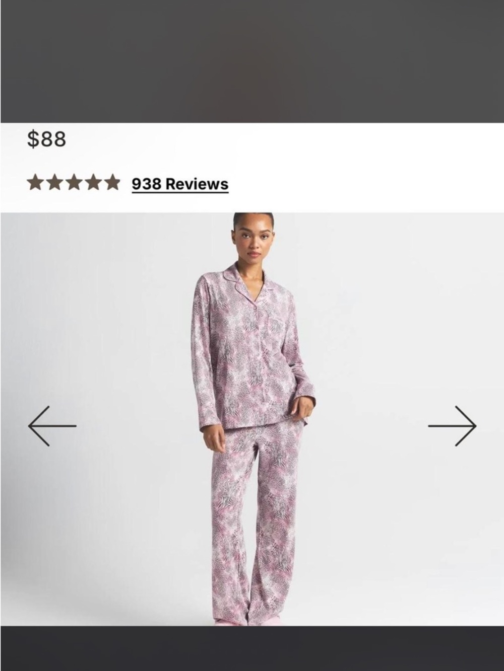 SKIMS Pink & White Printed  Pajama Set